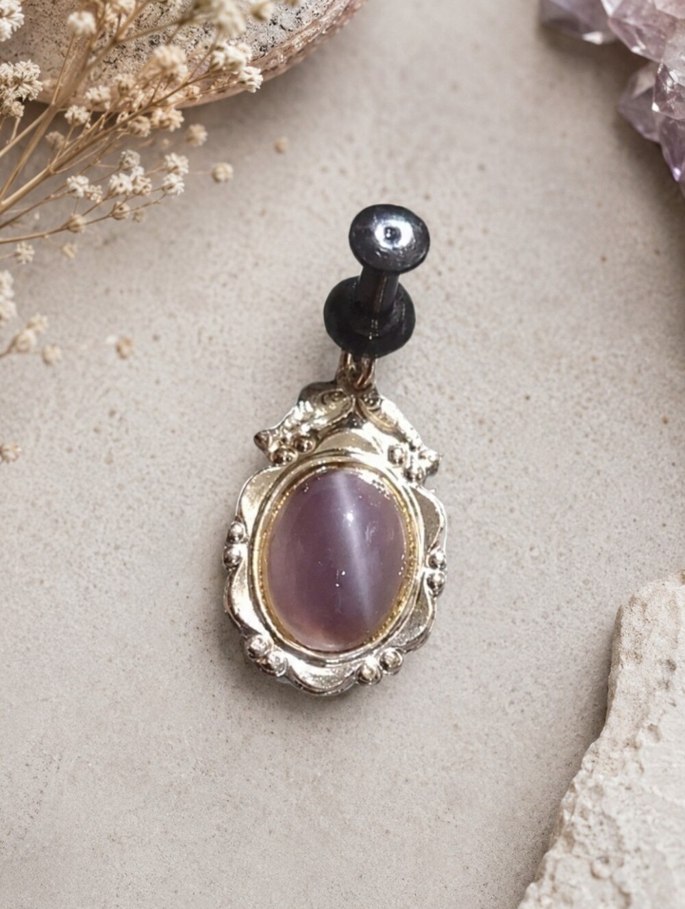 Elegant Purple and Silver Pendant